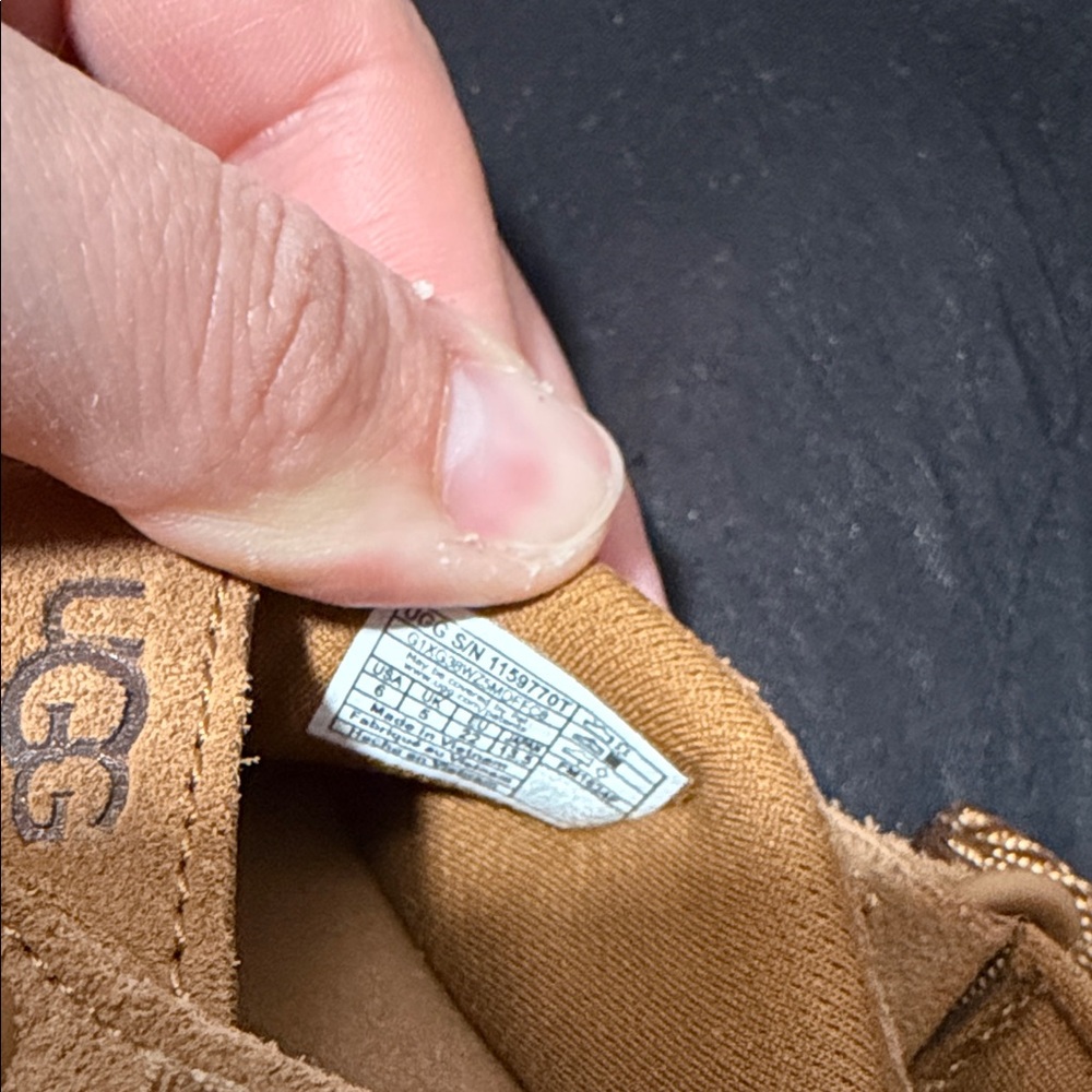 UGG Kids Tan Suede Slip-On Clogs - Picture 2 of 3